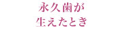 永久歯が生えたとき