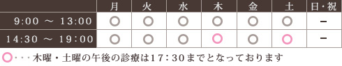 診療予定表